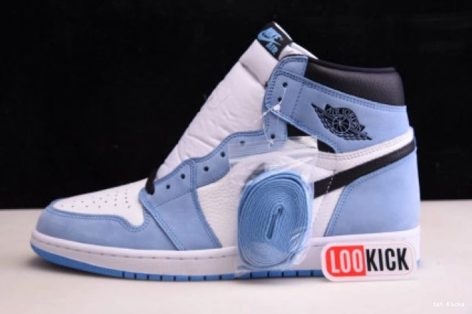 1st Kicks WHITE JORDAN 555088-134 BLACK UNIVERSITY RETRO 1 BLUE AIR HIGH 0719